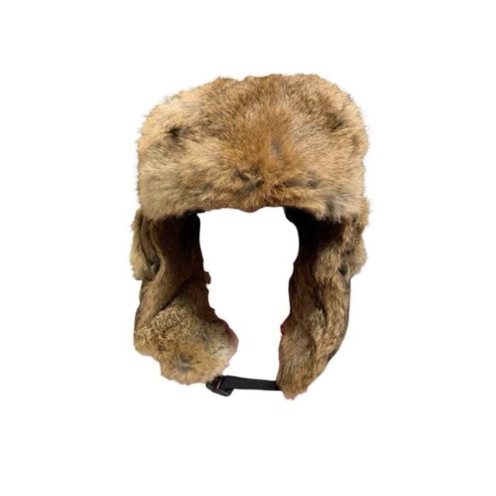 Mad Bomber Hat Trapper Fitted Mens Medium Green Camo Rabbit Fur Ear Flap Hunting